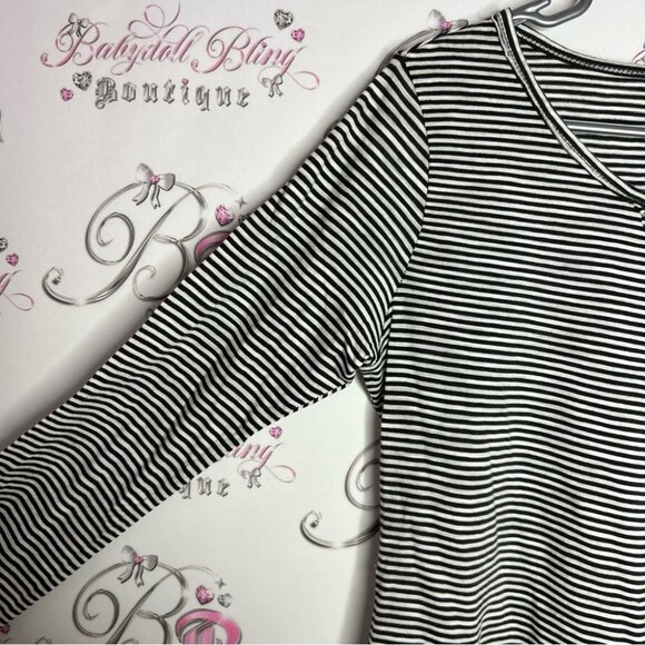 Ralph Lauren shirt long sleeve striped black and white with metal emblem logo - Picture 6 of 11